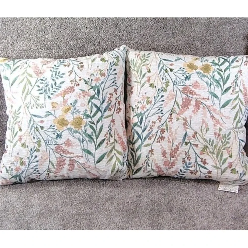 Decorative Floral Pillow Set Of 2